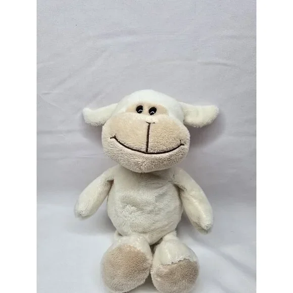 Ferrero Kinder Cream Tan Baby Lamb Plush Beige Ivory Sheep Stuffed Animal 10" - Picture 3 of 7